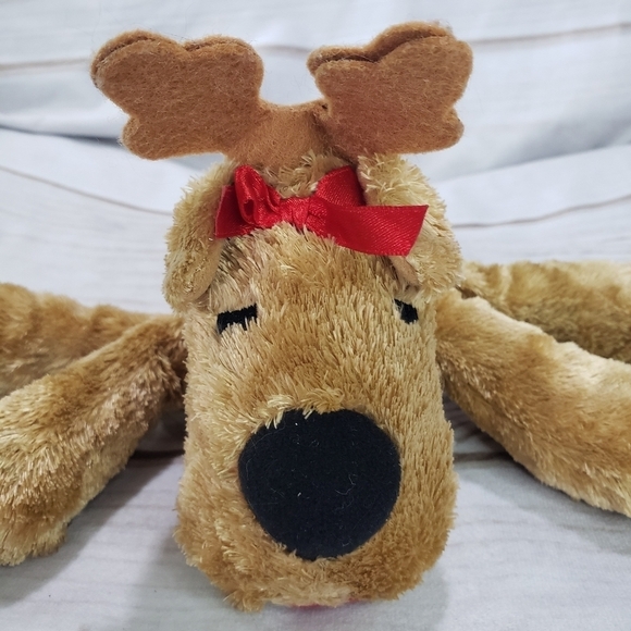 Hallmark Ramona Reindeer Silky Plush Stuffed Toy 6 Inch Red Bow Christmas - Picture 2 of 9